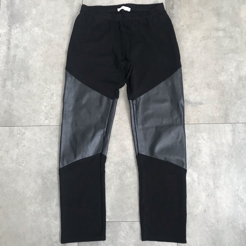 Pinc premium girls black faux leather leggings!